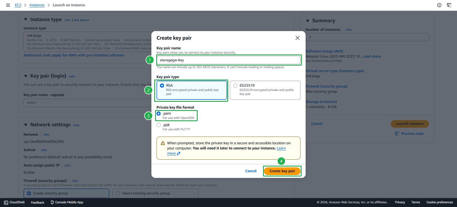 Create Storage Gateway Instance