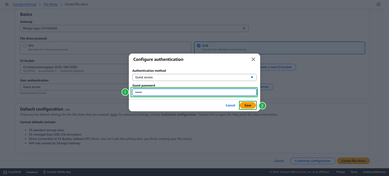 Create Storage Gateway Instance
