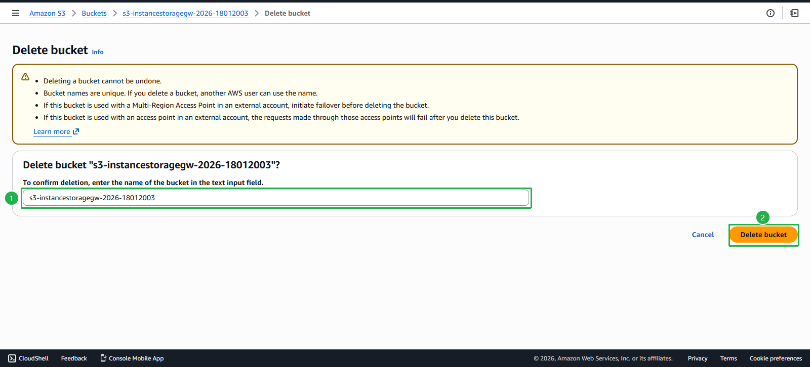 Delete Storage Gateway